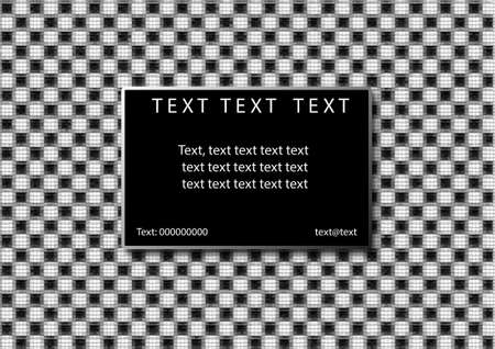 Texture checkered pattern. Concept with Black and White Square Texture and Frame with Draft Text, Vector.のイラスト素材