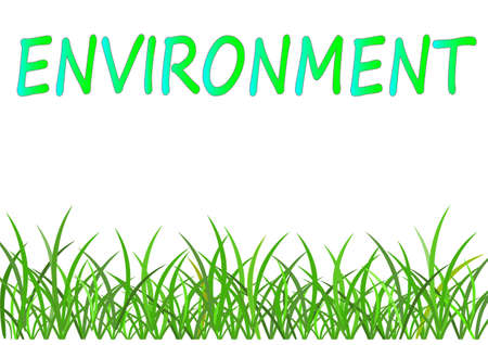 Banner with grass and copy space for your text, vector.のイラスト素材