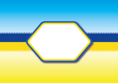 Background in the national colors of Ukraine with a ribbon and frame.Banner for Ukraine, frame with white place for text. Vector and jpg format,のイラスト素材
