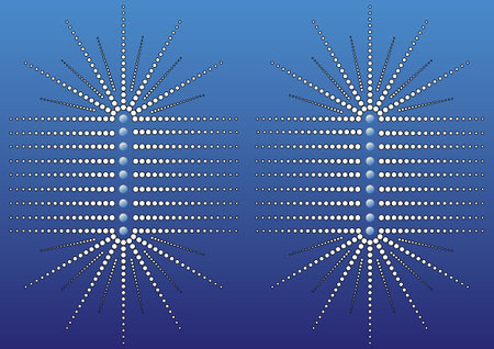 Abstract blue background with white halftone pattern. Geometric technology dots patterned wallpaper in vector and jpg format.のイラスト素材