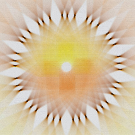 Yogic dream mandala, circular in a square format. Creative illustration of sunny optimistic mandala...