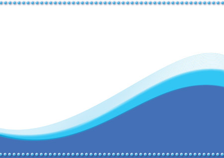 Water theme template with white space. Vector background. Illustration with blue water waves in layers and a lined blend. White isolated. Vector and jpg.のイラスト素材