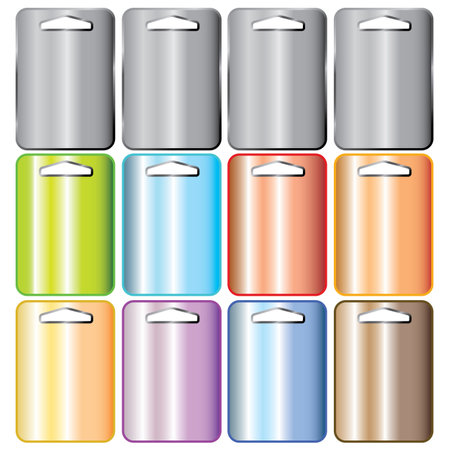 Set of rectangular colorful labels with gradient background. Collection of tags, price tags objects are isolated. Vector and jpg.のイラスト素材