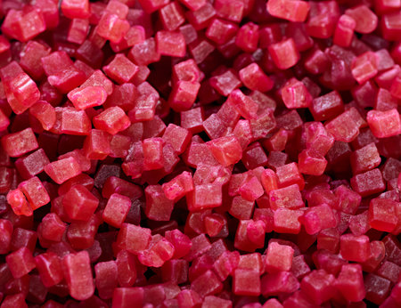 Background with beetroot cubes. Sugar beet for anemic people, vitamin purple vegetable background.の写真素材