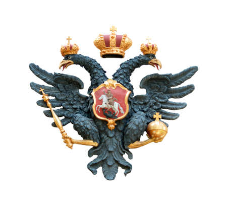 Double eagle with scepter and orb - State Emblem of tsarist Russia の写真素材