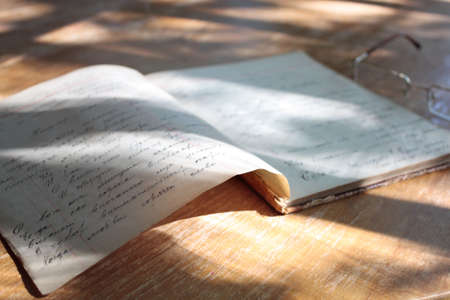 Notebook on the tableの写真素材