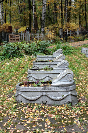 Communal grave in the Theological cemetery in St.Peterburg.の写真素材