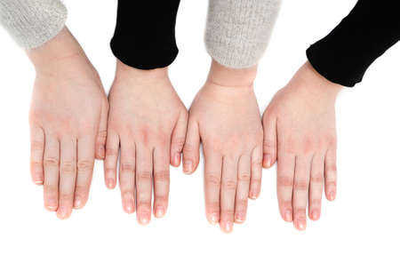 The hands of two girls