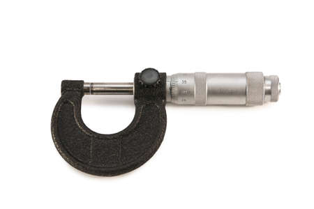 Measuring instrument - micrometer isolated on white backgroundの写真素材