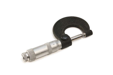 Measuring instrument - micrometer isolated on white backgroundの写真素材