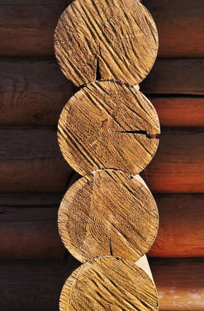 Wall of log house