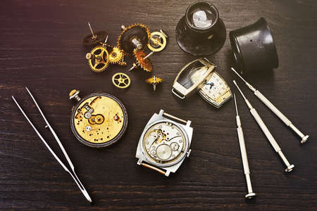 Repairs of old mechanical watches and tools for repair