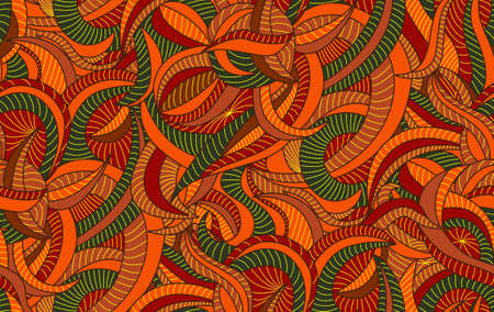 Seamless pattern background with fancy autumn leavesのイラスト素材
