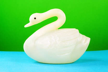 Old chidren's toy plastic swanの写真素材