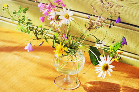 Wild flowers in the glassの写真素材