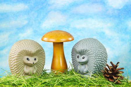 The vintage toys hedgehogs. Mass production in USSR, 1970-1980の写真素材