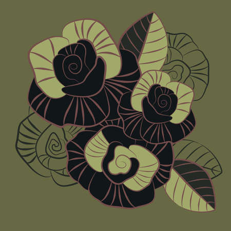 Modern bunch of flowersのイラスト素材