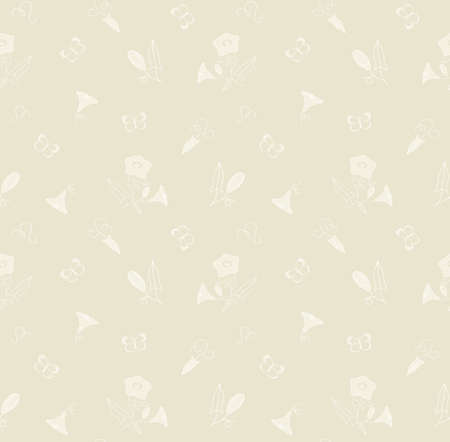 Pattern with wild flower and butterfly.のイラスト素材