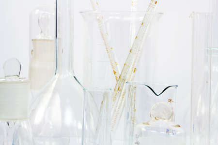 Chemical glass ware closeup