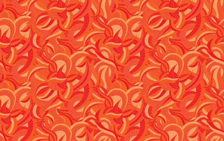 Seamless pattern background with the different coral curves