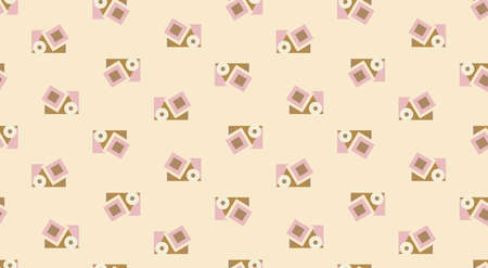 Seamless pattern  with geometrical shapes on light in retro style