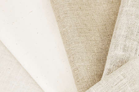 Various natural rough of cotton and flax fabricの写真素材