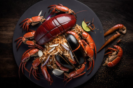 Future Food, Replacing meat with big beetles, larva, various insects and other. Generative AI technologyの素材