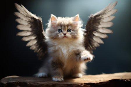 One fluffy winged kittenの素材