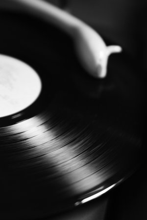 Rotation of vinyl disk in old player