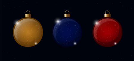 Christmas and New Year balls vector illustrationのイラスト素材