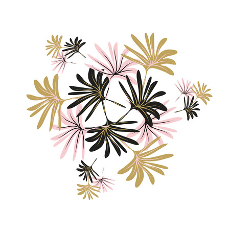Bright bouquet of cute colorful leavesのイラスト素材