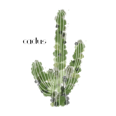 Cactus print with texts in vectorのイラスト素材