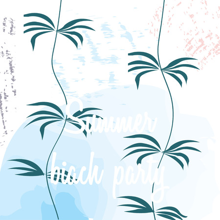 Creative hand drawn textures. Trendy Graphic Design. Vector. Palm treeのイラスト素材