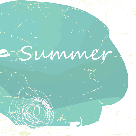 Trendy vector pattern with brush strokes. Hand drawn abstract card with green elements. Modern abstract design poster, cover, card design. Summer card.のイラスト素材