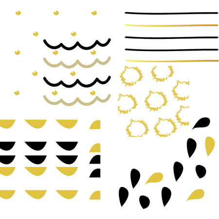 Set of artistic creative hand drawn textures and brush.Design for poster, card, invitation, flyer. Vector templatesのイラスト素材