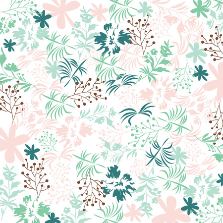 Cute floral pattern in shabby chic style. Vector pastel colorsのイラスト素材