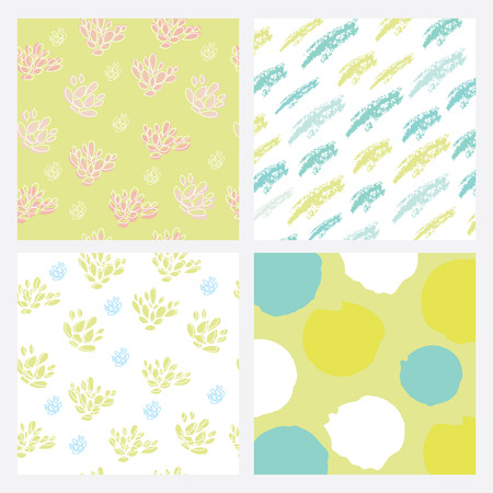 Set of fashion colorful hand brush stroke pattern.のイラスト素材