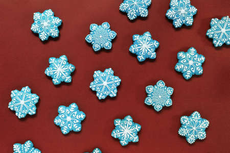 Christmas Ornament Pattern Frame made from homemade snowflakes shaped gingerbread.