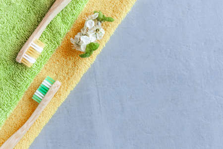 Bamboo natural toothbrushesの写真素材