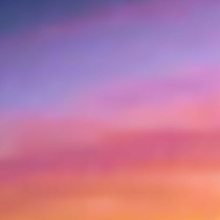 Beautiful blurred background in warm purple-pink and orange tones, sunset sky with light dusting of the clouds, gradient, vector. Great as a background for web pages, printed materials, advertising.のイラスト素材