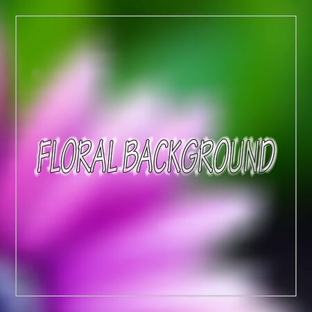 Beautiful blurred background for advertising, web page, flower shop, etc. Blurred floral background, bright purple with pink flower, background in green colors. Vector. のイラスト素材