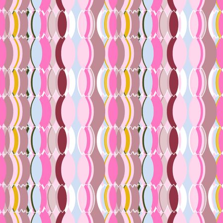 Wavy color vertical mosaic, harlequin in yellow, light blue, various shades of pink. Bright beautiful background. Fashionable and glamorous decoration of any of your bold advertising projects.のイラスト素材