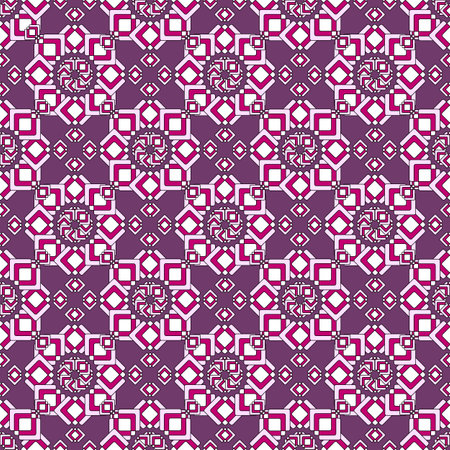 Bright seamless geometric pattern, oriental style, curly stars from colored rhombuses, background in Byzantium colors. Fashionable and glamorous decoration of any of your bold advertising projects.のイラスト素材