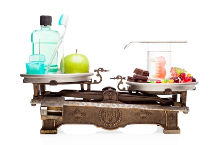 Dental care versus unhealthy diet.の写真素材