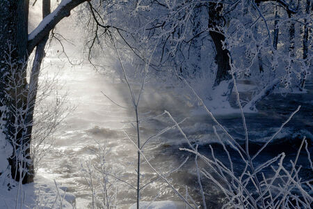 Winter in StrÃ¶msholm, KolbÃ¤cks riverの写真素材