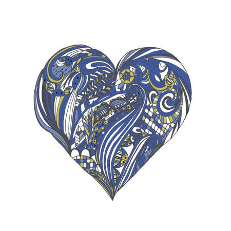 Handdrawn doodle heart for web site, greeting card and Valentine's day. Creative sketch. Vector illustration.のイラスト素材