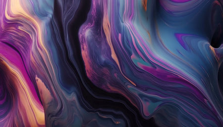 Abstract colorful fluid holographic chromatic 3D render iridescent modern retro futuristic dynamic...