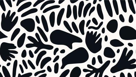 Hand drawn minimal abstract organic shapes pattern. collage contemporary print. fashionable template for designのイラスト素材