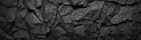 Black white stone texture. rock surface. close-up. Like a old rough concrete wall. Dark gray grunge background with space for design. template. backdrop. wide banner. Panoramicの素材