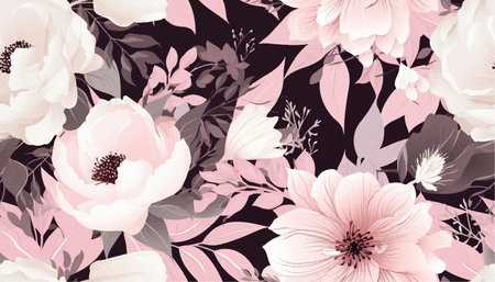 Bright floral abstract print. Artistic seamless pattern. fashionable template for designのイラスト素材